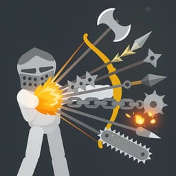 A man with a sword and a bow.