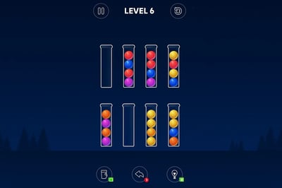 A screenshot of a game with three levels.