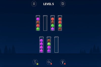 A screenshot of a ball sort puzzle game.
