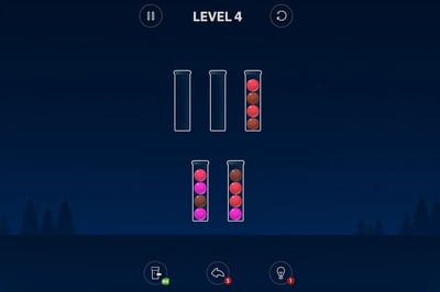 A screenshot of a ball sort puzzle game.
